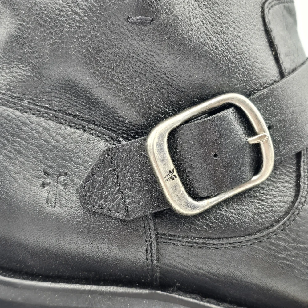 NIB Frye Veronica Flex Botties, Leather Moto Anlke Boots, Black, Women's 6 - Picture 2 of 16